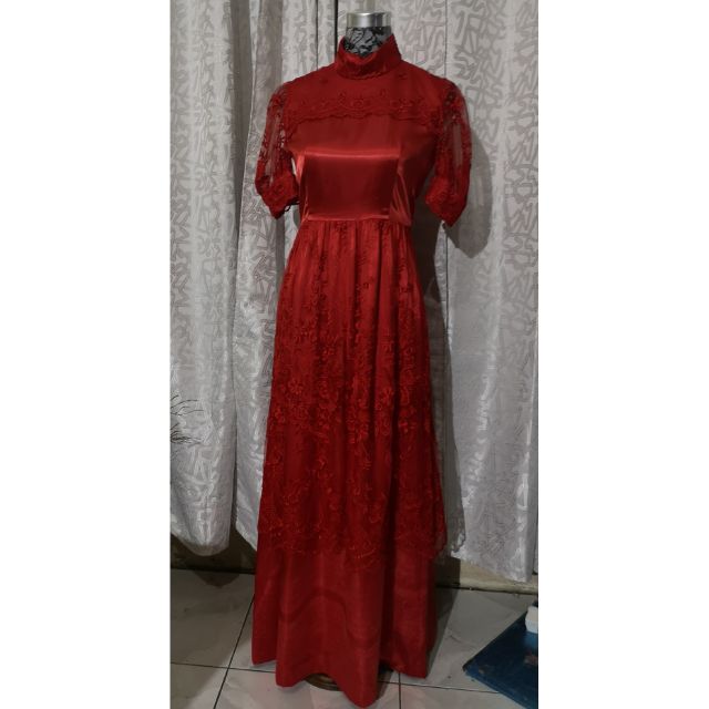bloody red long gown