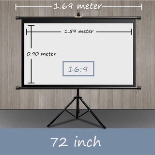 Tripod Projector Screen Portable Projector Screen with Stand 120inch 100 inch 84 inch 72 inch