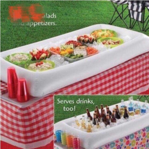 Inflatable Serving Bar Salad Buffet Ice Cooler Picnic Drink Table Party Camping
