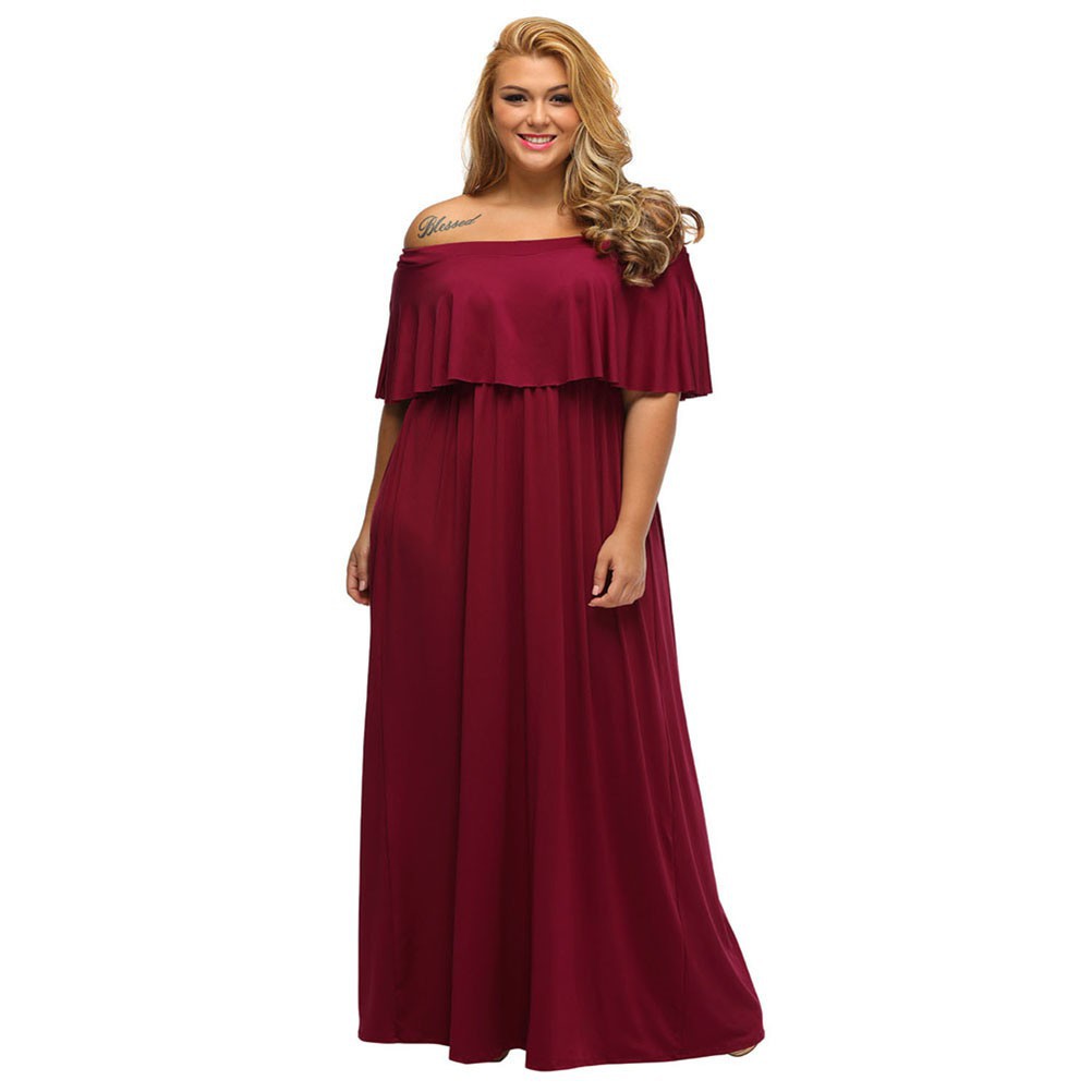 plus size over the shoulder dress