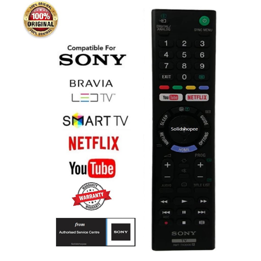 original-sony-tv-remote-model-rmt-tx300p-with-netflix-and-youtube