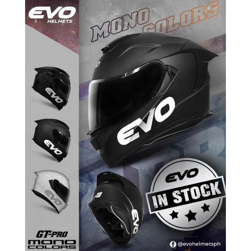 Evo Gtpro Plain Full Face Dual Visor Helmet Shopee Philippines