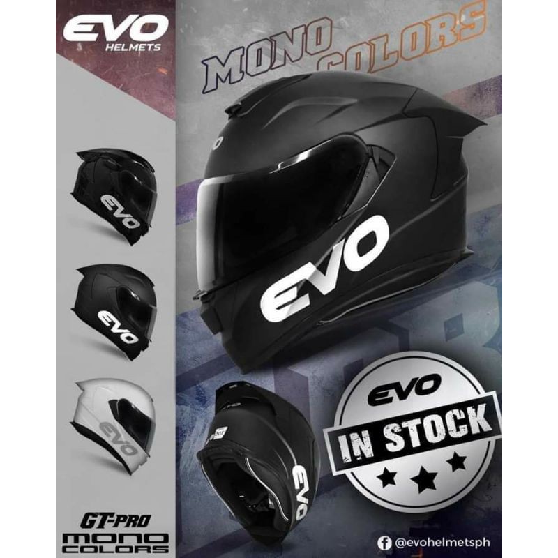 evo helmet dual visor matte black