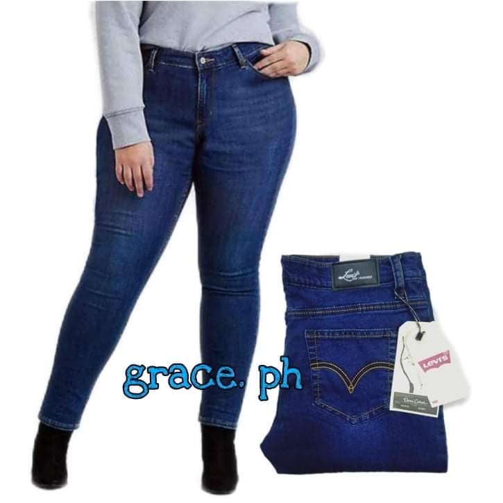 HIGHWAIST PLUS SIZE LEVIS STRETCHABLE SKINNY JEANS PANTS FOR WOMEN 30-36 |  Shopee Philippines