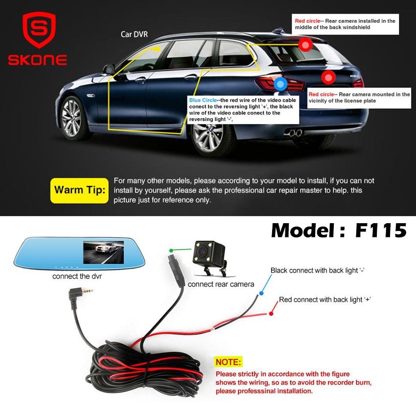 Dash Camera for Car with Night Vision Dashcam 4.3 Inch Car Video Recorded Mirror Full HD 1080p SKONE #3