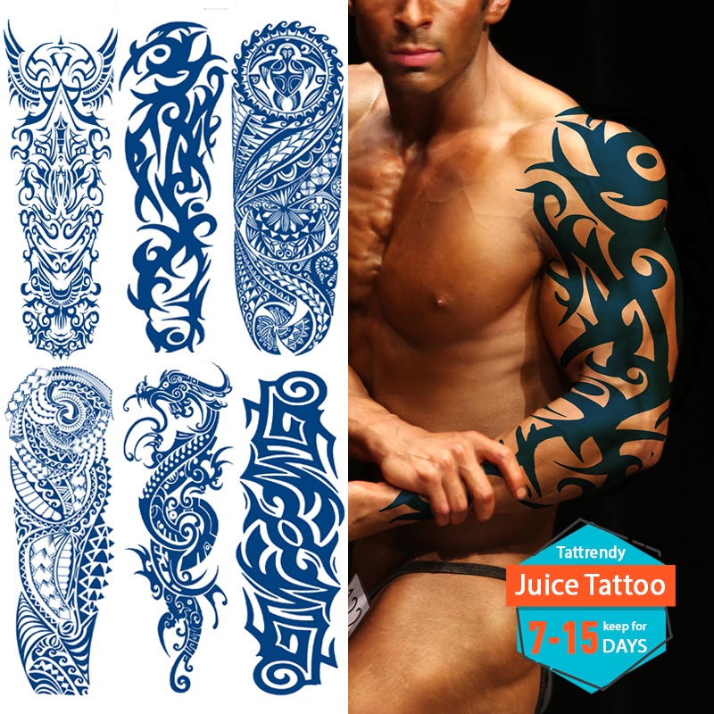 Juice Lasting Waterproof Temporary Tattoo Sticker Dragon Totem Cloud  Tattoos Men Full Arm Sleeve Bod | Shopee Philippines