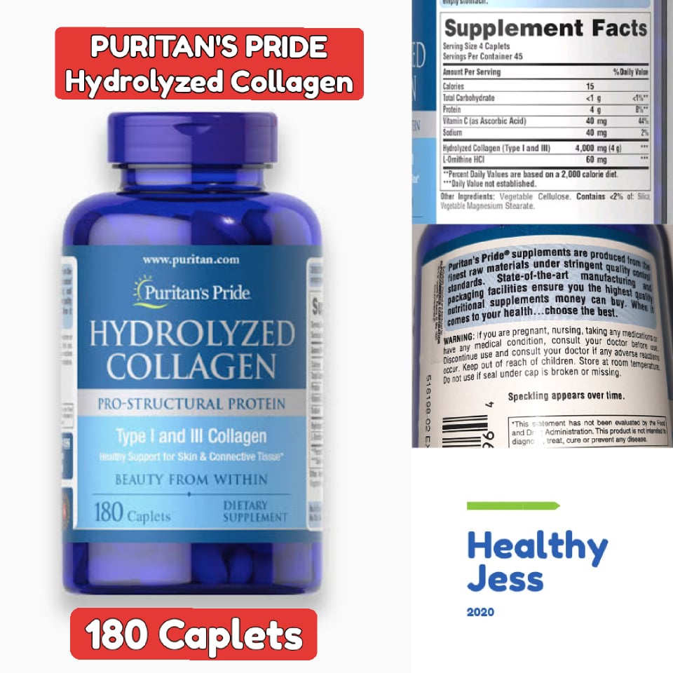 INTRO PRICE Puritan's Pride Hydrolyzed Collagen 1000 mg 180 caplets