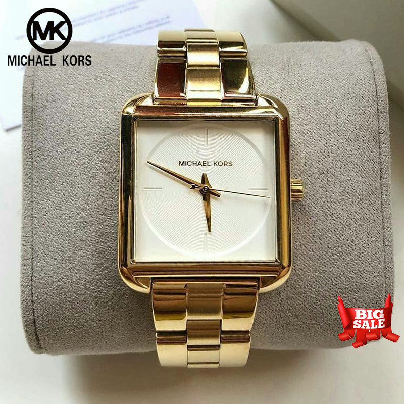 MICHAEL KORS MK Square Watch For Women Ladies Watches Pawnable Orginal  Authentic Rose Gold Stainless | Shopee Philippines