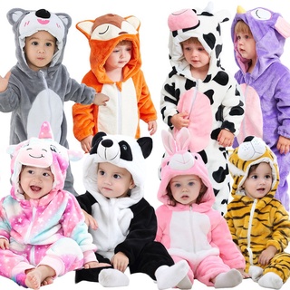 Baby Kigurumi Tiger Cow Lion Cartoon Romper infant Kids Animal Jumpsuit Girls Boys Pajamas Costume #1