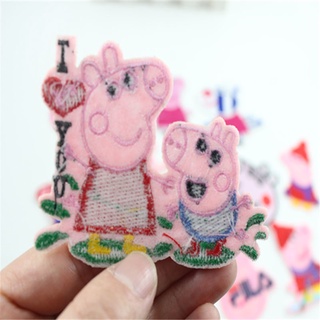 Patches for Clothes Embroidered Peppa Pig Peppa Pig Cloth Sticker Children Cartoon Embroidery Patch Size Patch Clothes P #7
