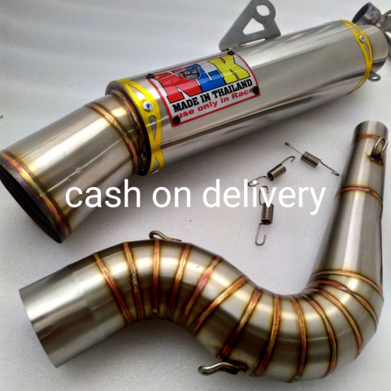 Nlk pipe canister 51mm muffler + big elbow himount wave,xrm, fury 125