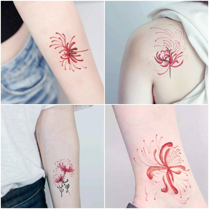 Tattoo Sticker Other Decorative Pattern And Stick The Red Spider Lilies Spread Unendingly Water Shopee Philippines