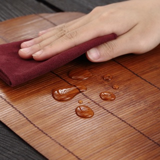 ℗▧Plain Earth Bamboo Tea Mat Small Insulation Pad Table Flag Cloth Dry Tea Set Accessories Tea Pad W #4