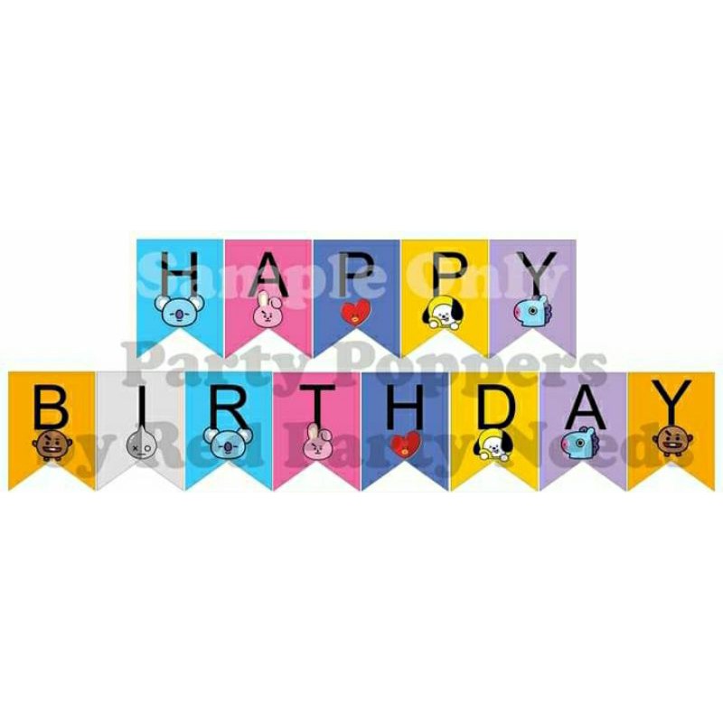 Customized Birthday Banner BTS BIRTHDAY BANNER || BT21 BIRTHDAY BANNER ...