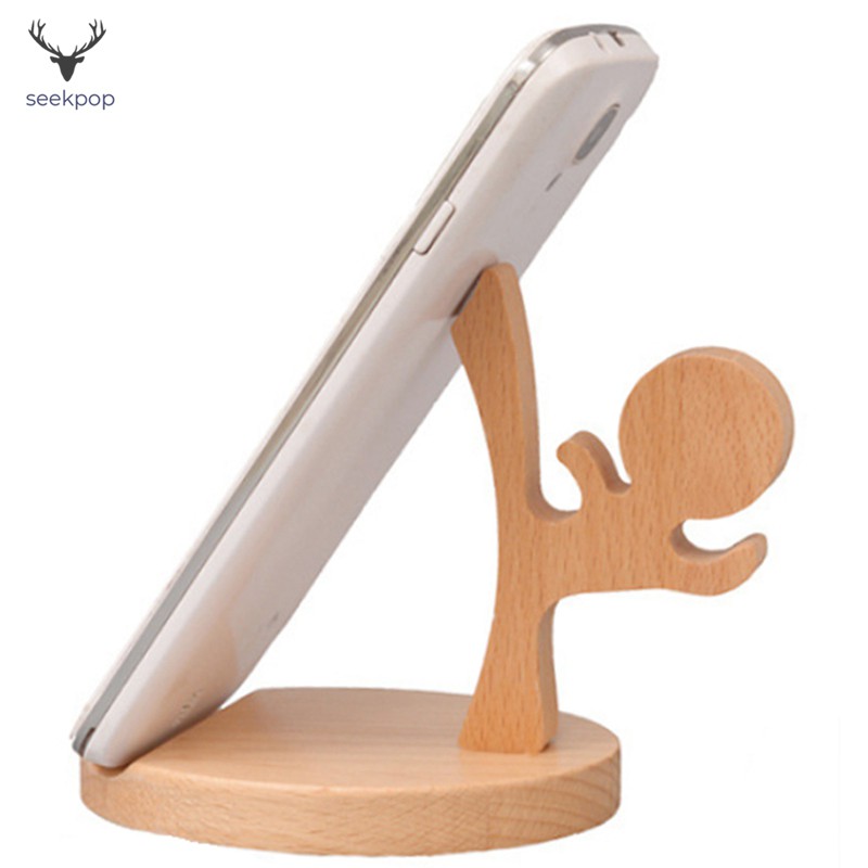 Wooden Cellphone Mobile Stand Desk Holder Cradle For Mobile Cell