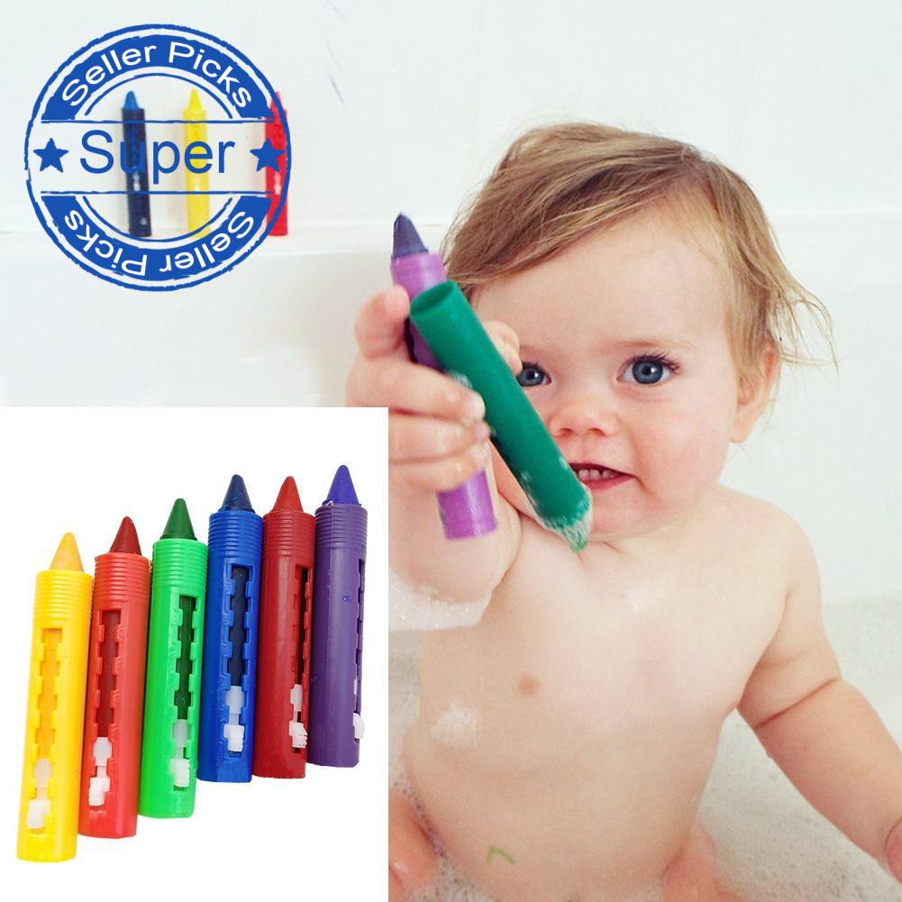 6 Colors Crayons For Toddlers Babies Safe Washable Palm Grip Bath