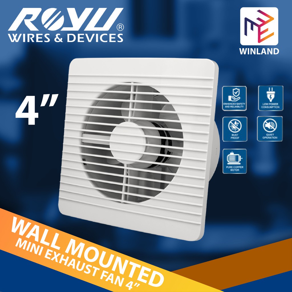 exhaust fan Royu Wall Mounted Mini Exhaust Fan 4" REFW18/04W *WINLAND