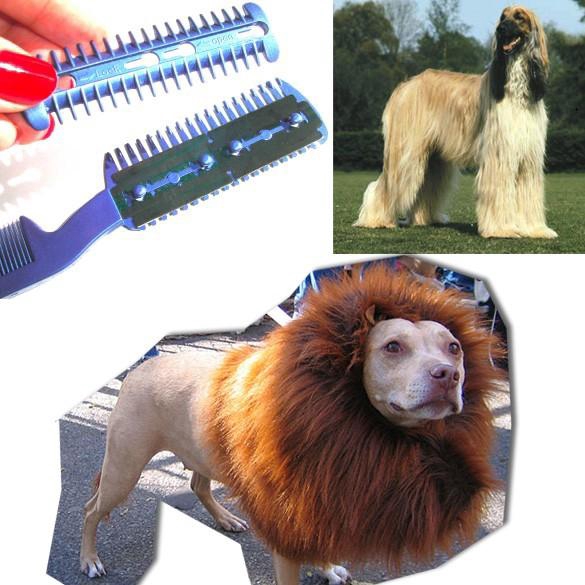 comb with razor for cutting dog hair