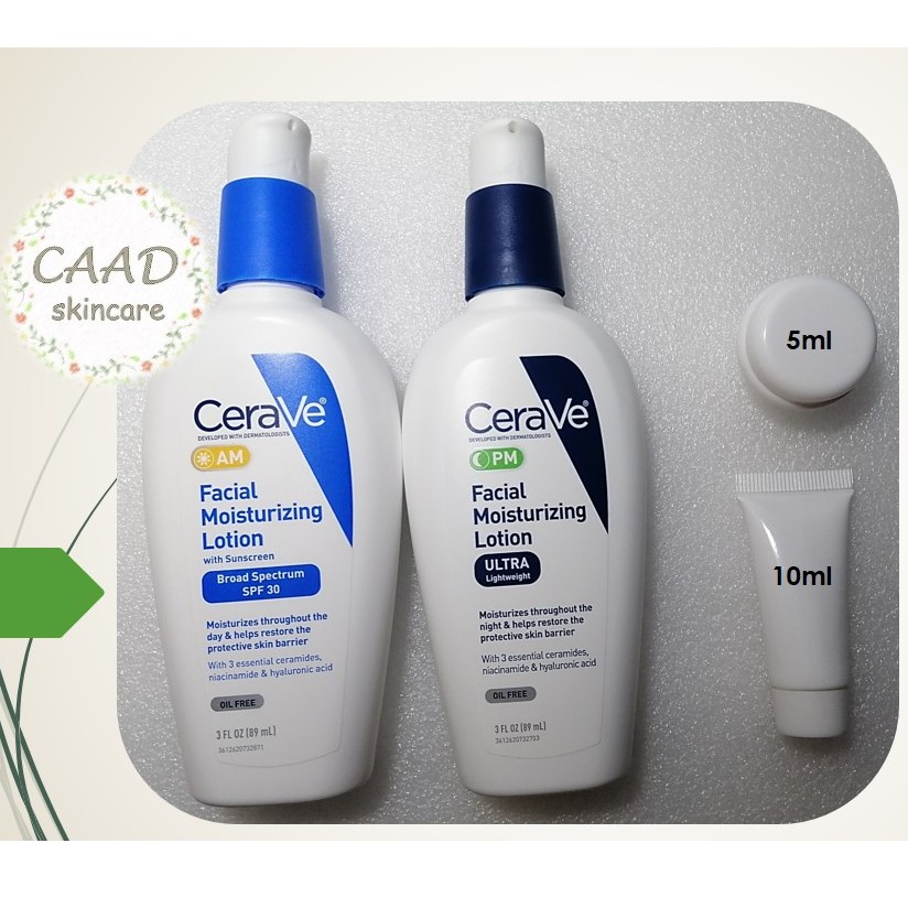CeraVe AM & PM Facial Moisturizing Lotion ( 5ml & 10ml) Shopee