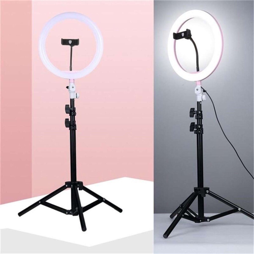 Lacegre Video Live Stream Makeup Photography Dimmable LED Selfie Ring Light with Stand Macro & Ringlight Flashes 