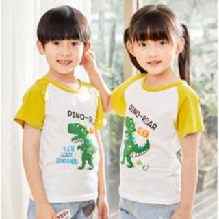Children's Summer T-shirt Boy Girl Cartoon Animal Print Cute Colorblock  Dinosaur Short Shirt | Shopee Philippines