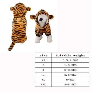 Dog Clothe Dog and Cat Costume, Velvet Type Keep Warm Tiger Figure for Winter XS-XXL #3