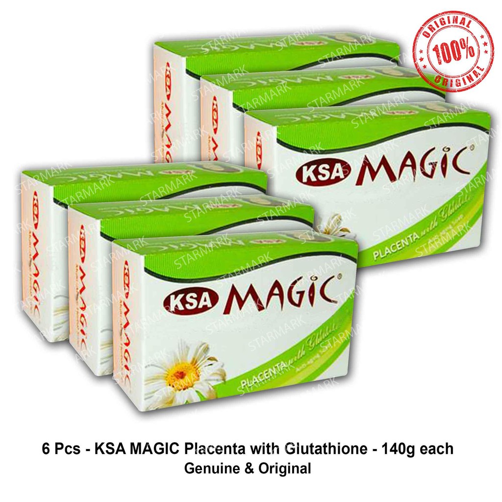 KSA Magic Soap Placenta with Glutathione Soaps 140g each Green - Set of ...