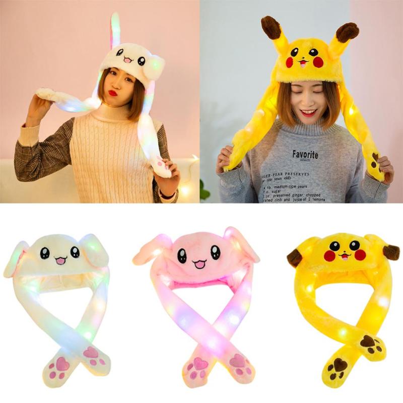 TikTok Bunny Hat Cute Rabbit Ear Cap Cartoon Pikachu Pokemon Stitch