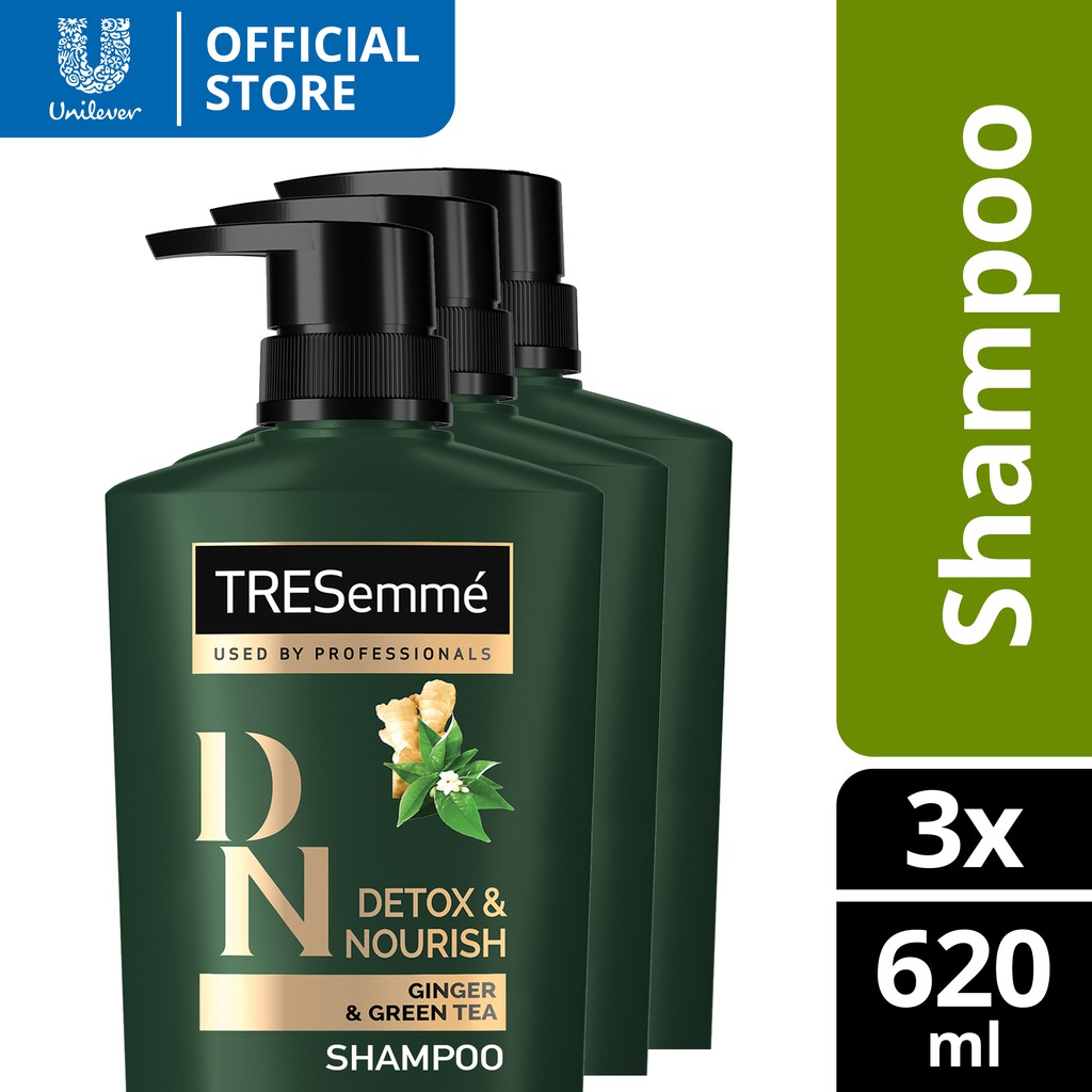 TRESemmé Shampoo for Clean Hair Detox and Nourish 620ml 3x Promo Bundle