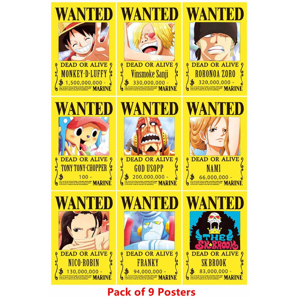 One Piece 9 Pcs Small Posters New World Anime Mugiwara Crew Poster Strawhat Luffy Nami Zoro Sanji Shopee Philippines