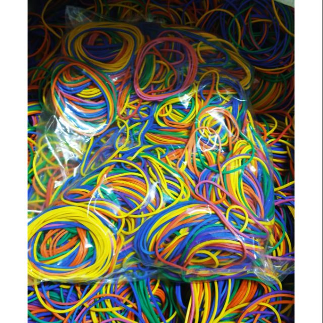 multi colored rubber bands