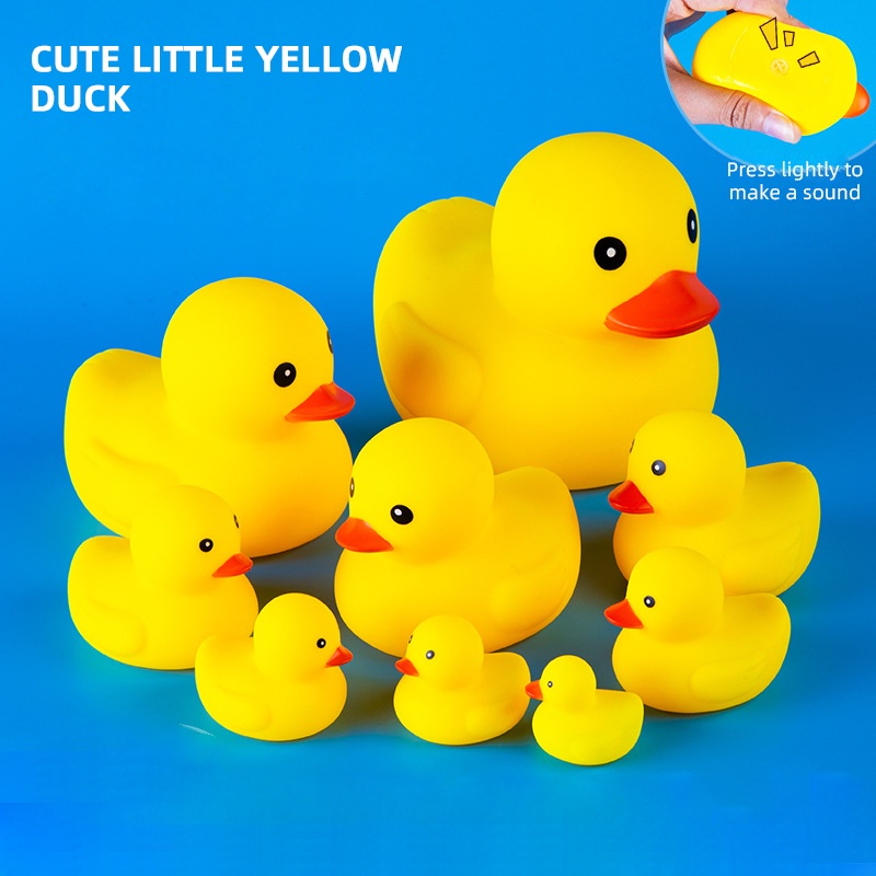 【Head Start】Kid's Small Rubber Duck Bath Toys Children's Bath Toys Baby Bathroom Pinch Called Vinyl Duck Baby Water Toys