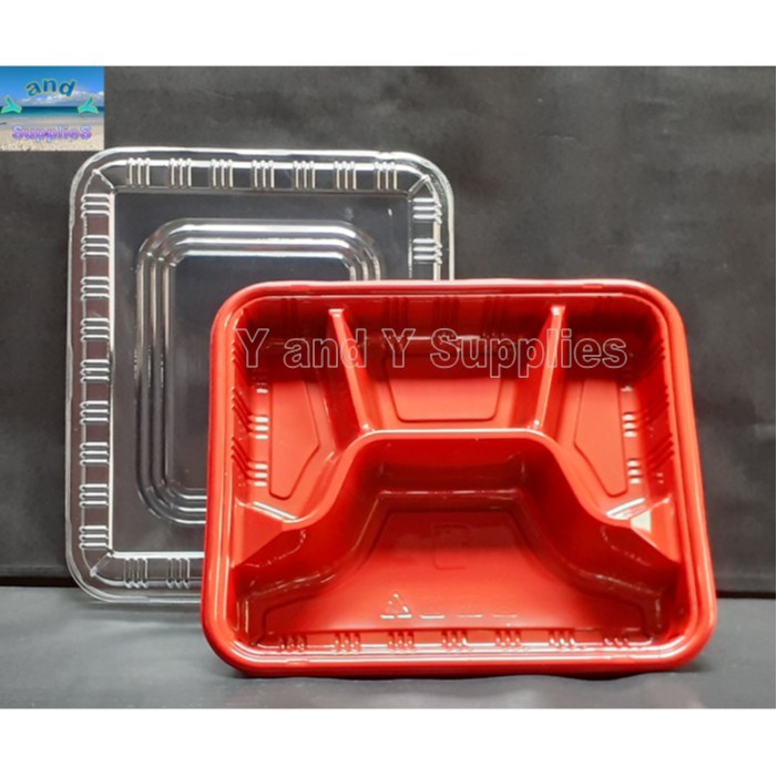 Disposable Bento Boxes 3 / 4 / 5 Compartments; 50 pieces with Lid