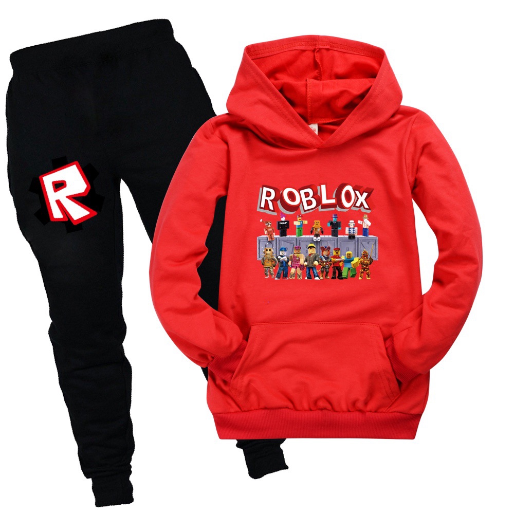 Roblox Hoodies Pants Suit Kids Hoodies With Pocket For Boys And Girls Two Pieces Set Sweatshirt Shopee Philippines - black playstation hoodie roblox