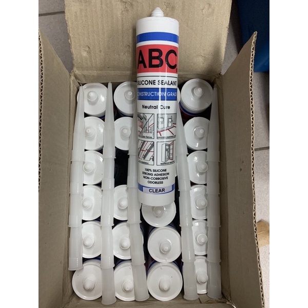 ABC silicon sealant construction grade 300ml clear & white Shopee