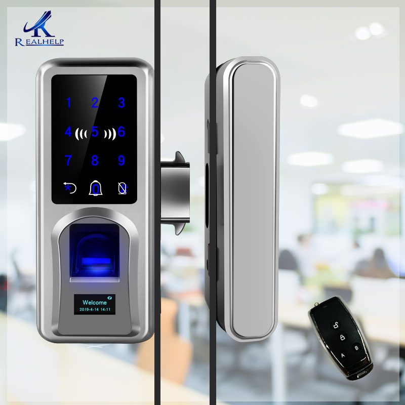 Sliding Door Fingerprint Lock Glazing Smart Door Lock Remote Control