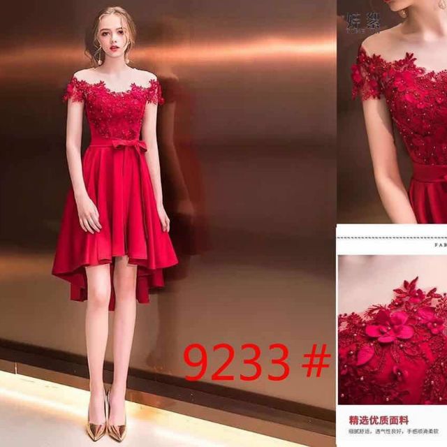 red cocktail dress long