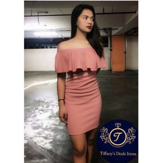 off shoulder dress shopee