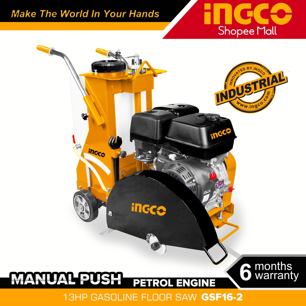 Ingco GSF16-2 35L Industrial Gasoline Floor Saw 9.6Kw (13HP) Manual ...
