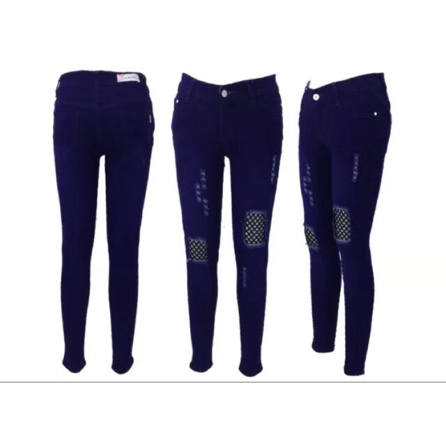 ripped jeans with net