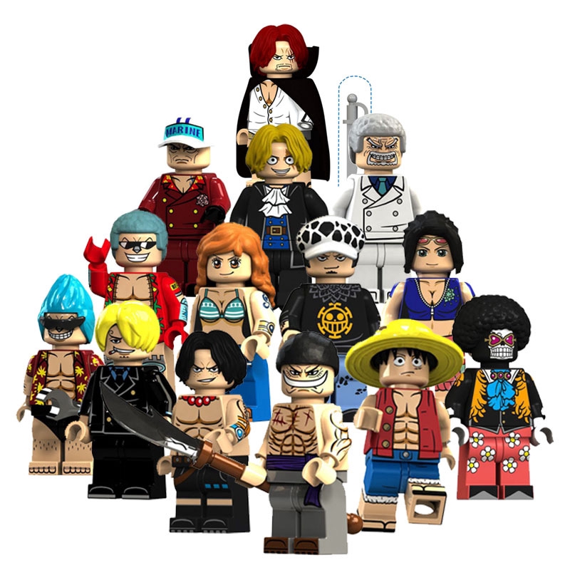 Lego Blocks 14 Pcs Se One Piece Luffy Ace White Beard Naomi Franco Brook Sabong Insert Blocks Shopee Philippines