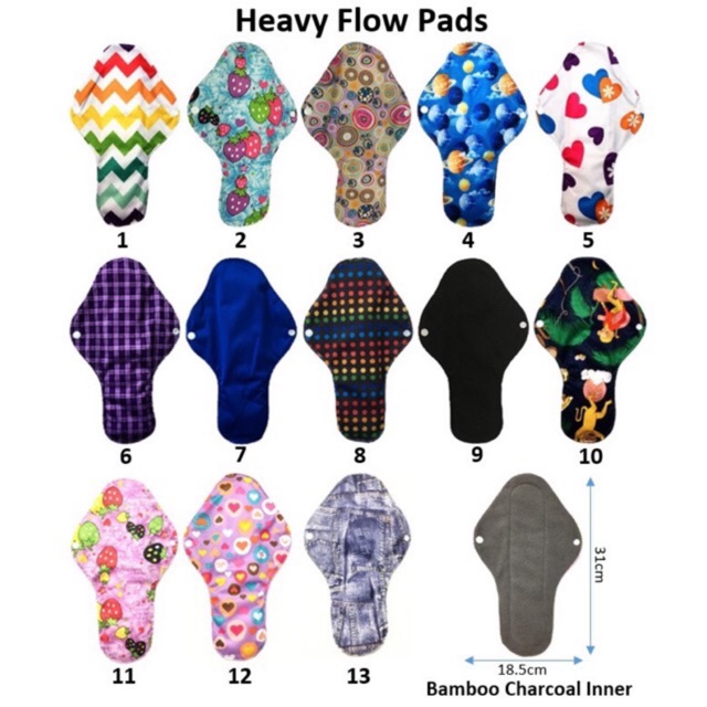 Cloth Menstrual Pad Washable Napkin Heavy Flow Night Wetbag Shopee Philippines