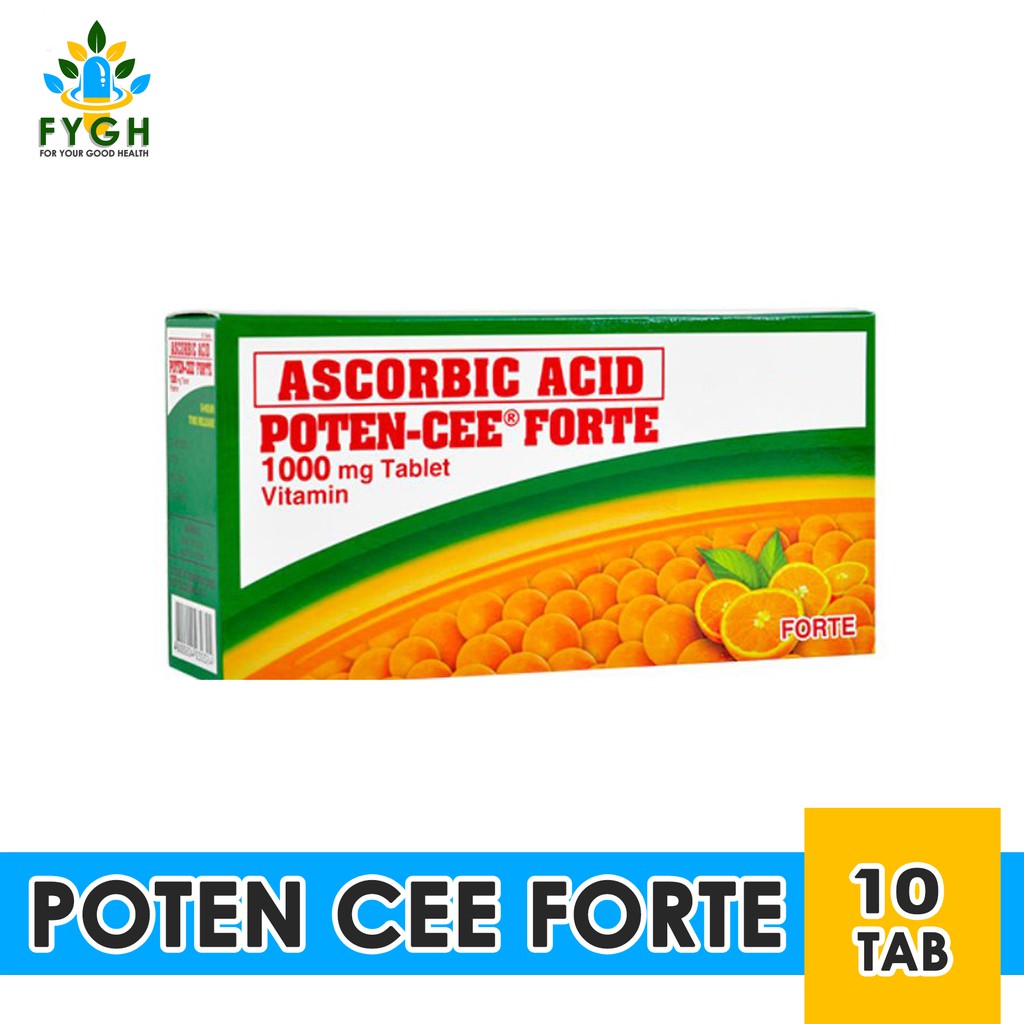 Poten Cee Forte 1000mg Ascorbic Acid Vitamin C Tablet For Adult 10pcs Shopee Philippines