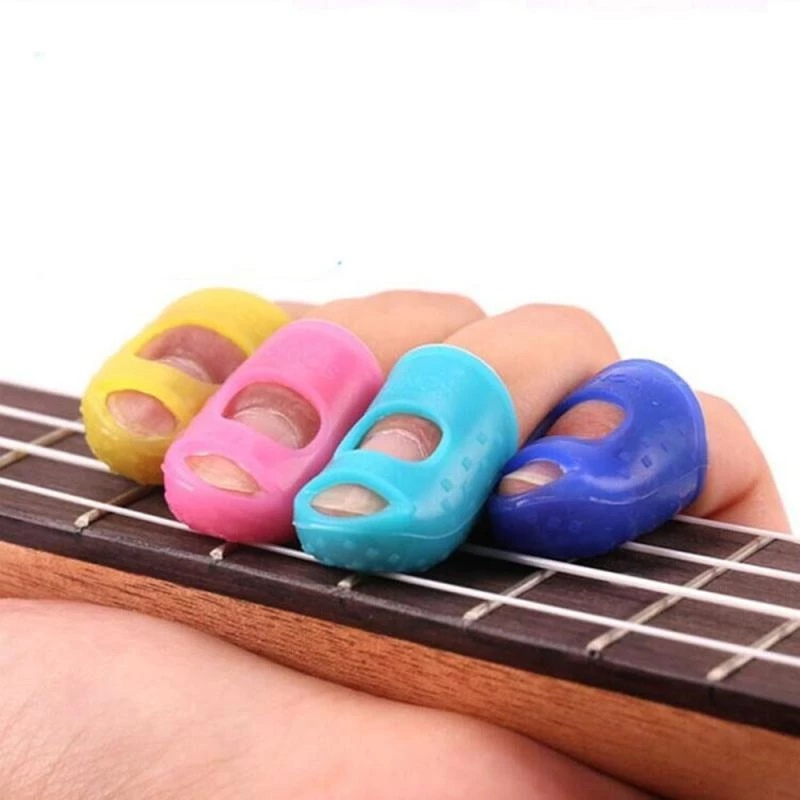5Pcs/set Guitar Thumb Picks Finger Cap Protective Finger Cot Elastic