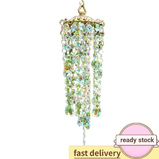 Colorful Crystal Wind Chimes Elegant Crystal Craft Chain Hanging Sunroom Window Ornament Home Garden