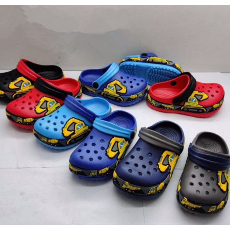 Child Truck Design Crocs For Kids Boy Sandals 19-35 0-9yrl | Shopee ...