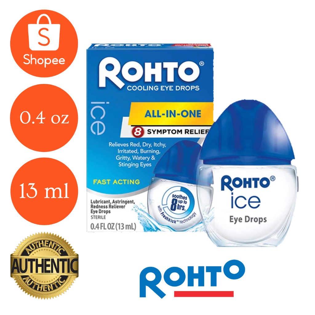 ROHTO ICE ALL IN ONE MULTI SYMPTOM RELIEF COOLING EYE DROPS 0.4 OZ 13