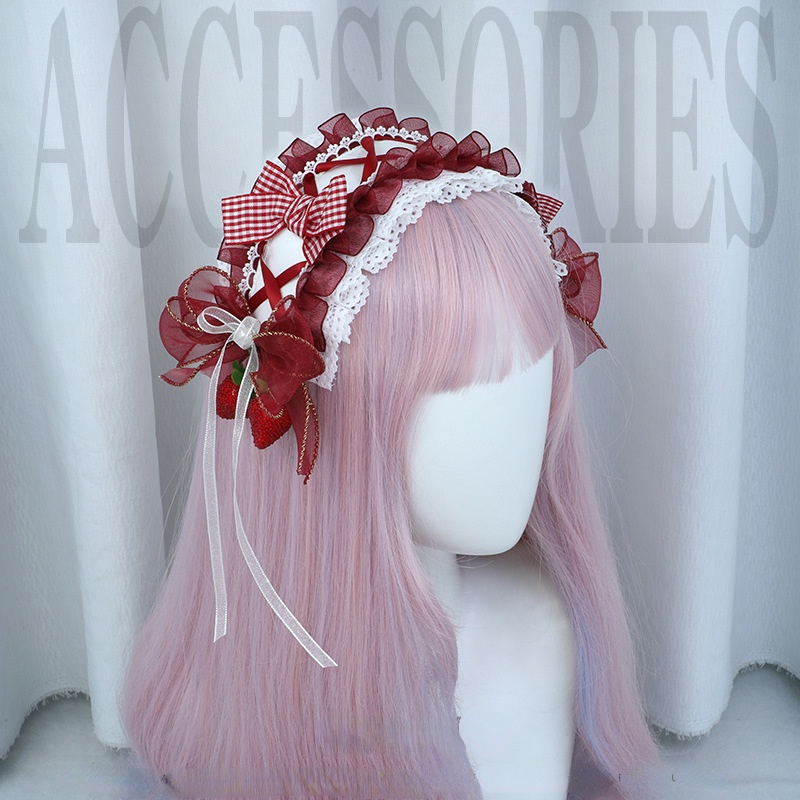 Lolita headband handmade cute fashion accessories strawberry sweet