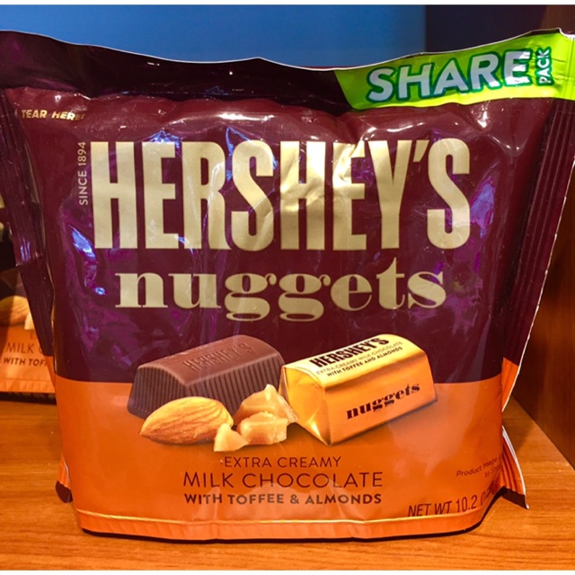 HERSHEY's NUGGETS MILK CHOCOLATE w/ TOFFEE & ALMONDS 289Grams