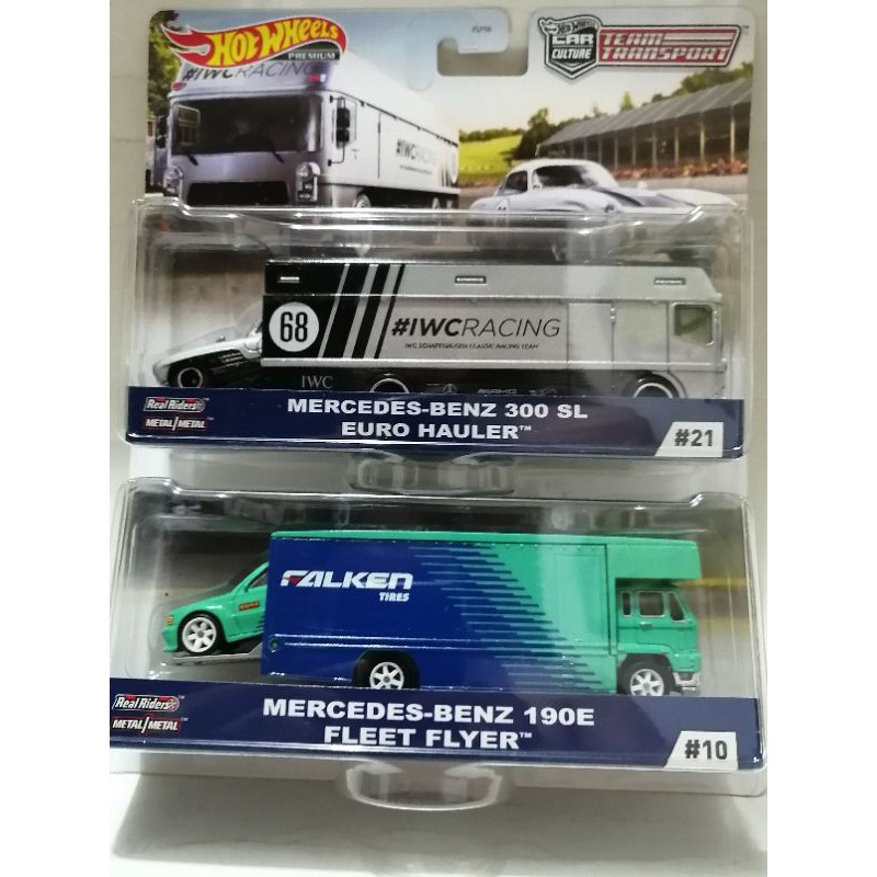 Hot Wheels Premium Team Transport 10 21 48 Mercedes Benz 190e Fleet Flyer Falken Iwc Amg Gt3 9207